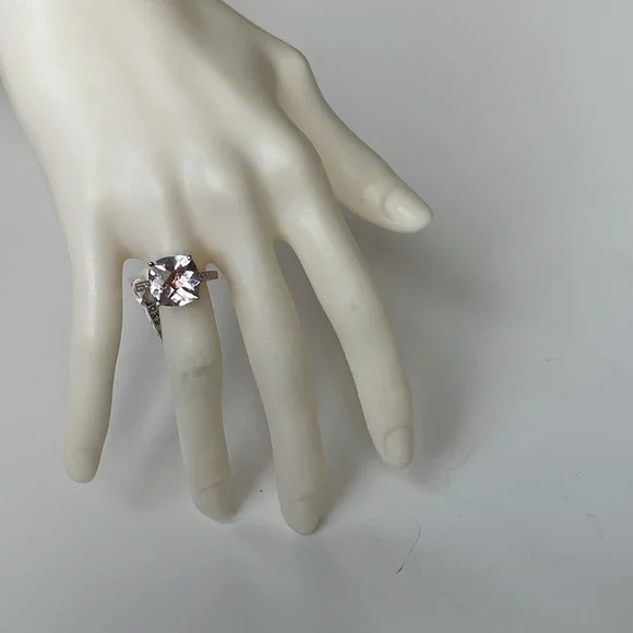 NWT Pink Amethyst/Diamond Rose Gold Ring Size 7 - Picture 5 of 16